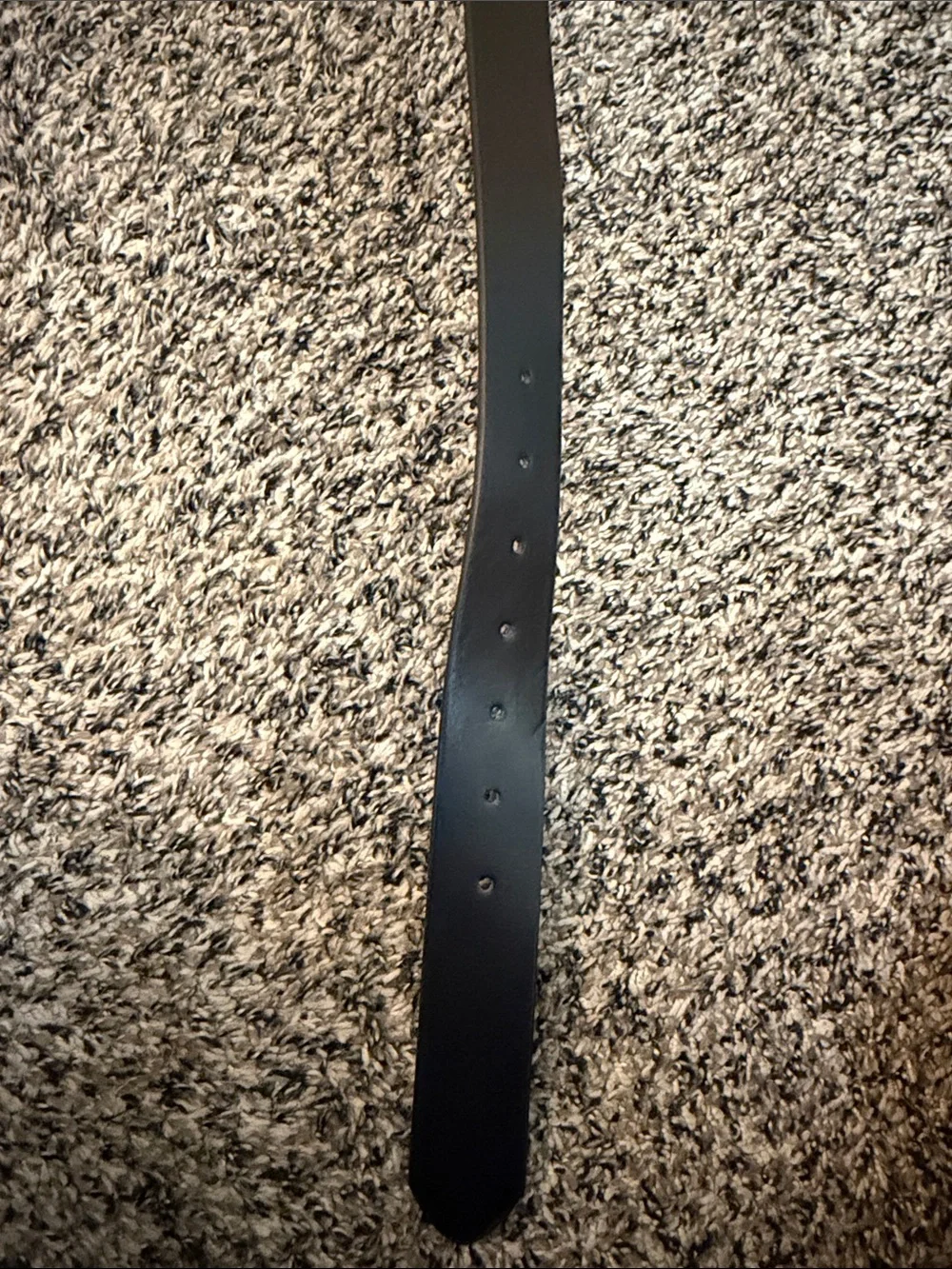 Leather Black Belt with Gold Buckle